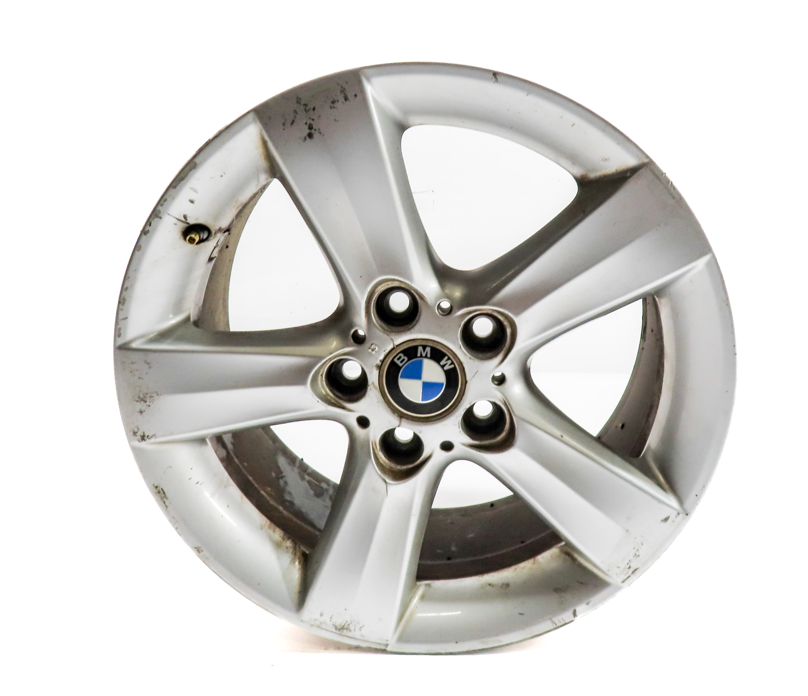 2000-2006 BMW 3 SERIES E46 17X8 INCH 5 CREASED SPOKE ALUMINUM WHEEL RIM — exact item pictured
